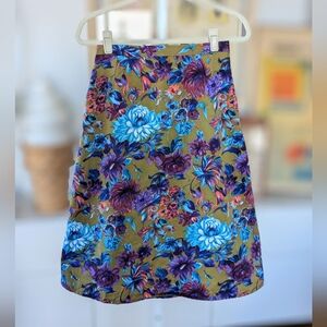 Vintage floral zip up skirt 8